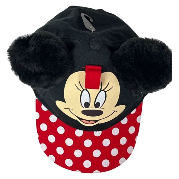CLEARANCE Disney Minnie Mouse Hat Girls Kids Baseball Cap Red Black Polka Dots - Picture 1 of 8